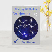 Sagittarius Zodiac Birthday card Kaart (Gele Bloem)