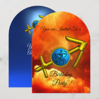 SAGITTARIUS Zodiac Birthday Gold Blue, Fire Clouds