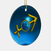 SAGITTARIUS ZODIAC BIRTHDAY JEWEL Blue Paars Keramisch Ornament (Rechts)