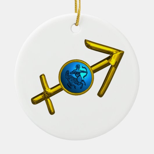 SAGITTARIUS ZODIAC BIRTHDAY JEWEL Blue Turquoise Keramisch Ornament (Voorkant)