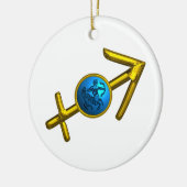 SAGITTARIUS ZODIAC BIRTHDAY JEWEL Blue Turquoise Keramisch Ornament (Links)