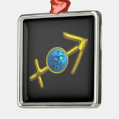 SAGITTARIUS ZODIAC BIRTHDAY JEWEL Blue Turquoise Metalen Ornament (Links)