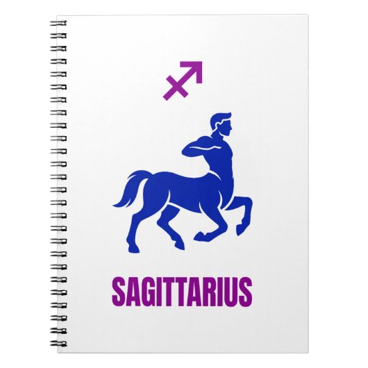 Sagittarius Zodiac Blue Silhouette Centaur Notitieboek (Voorkant)