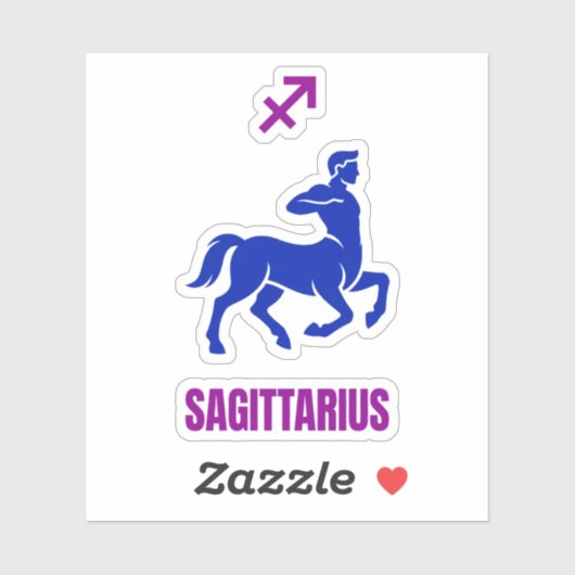 Sagittarius Zodiac Blue Silhouette Centaur Sticker (Vel)