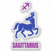 Sagittarius Zodiac Blue Silhouette Centaur Sticker (Voorkant)