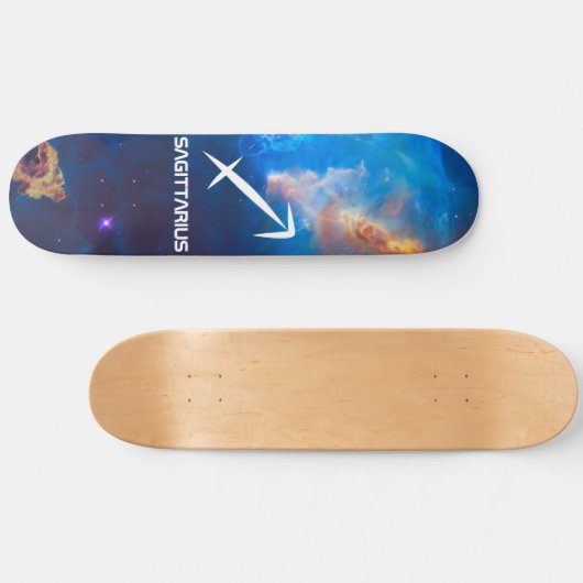 Sagittarius Zodiac Blue Skateboard (Horizontaal)