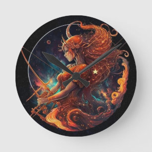 Sagittarius Zodiac Clock Ronde Klok