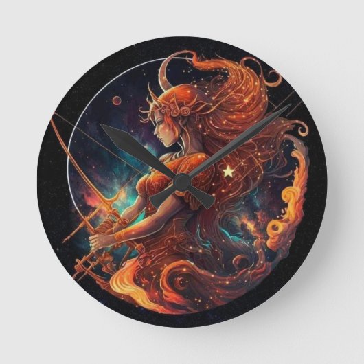 Sagittarius Zodiac Clock Ronde Klok (Voorkant)
