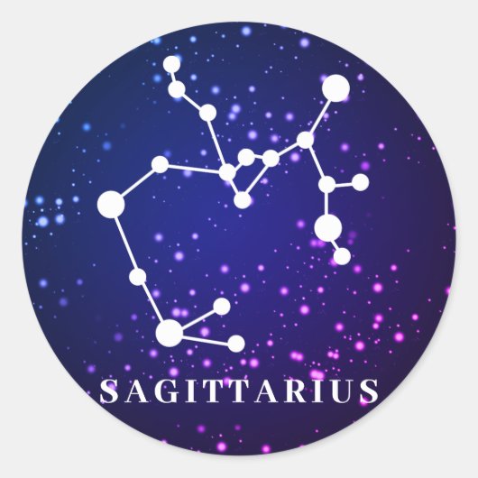 Sagittarius Zodiac Constellation Design Ronde Sticker (Voorkant)
