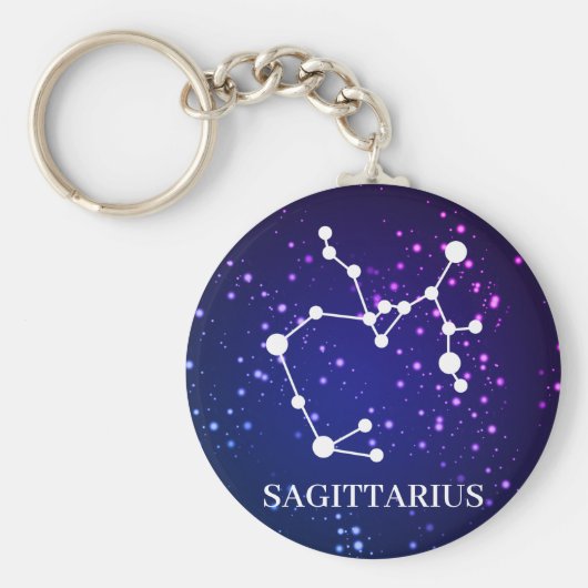 Sagittarius Zodiac Constellation Design Sleutelhanger (Voorkant)