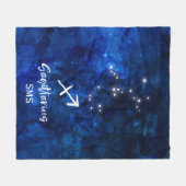 Sagittarius Zodiac Constellation Galaxy Monogram Fleece Deken (Voorkant (Horizontaal))