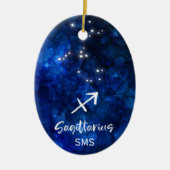 Sagittarius Zodiac Constellation Galaxy Monogram Keramisch Ornament (Voorkant)