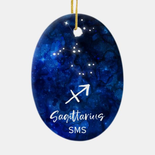 Sagittarius Zodiac Constellation Galaxy Monogram Keramisch Ornament (Achterkant)