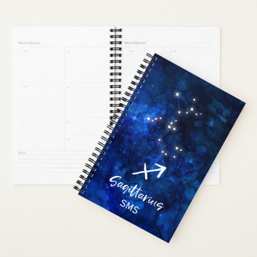 Sagittarius Zodiac Constellation Galaxy Monogram Planner (Display)