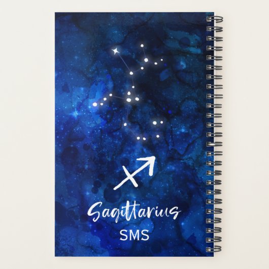 Sagittarius Zodiac Constellation Galaxy Monogram Planner (Achterkant)
