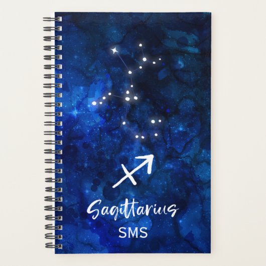 Sagittarius Zodiac Constellation Galaxy Monogram Planner (Voorkant)