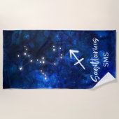 Sagittarius Zodiac Constellation Galaxy Monogram Strandlaken (Voorkant)