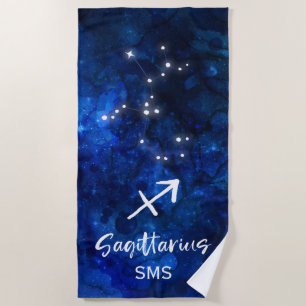 Sagittarius Zodiac Constellation Galaxy Monogram Strandlaken