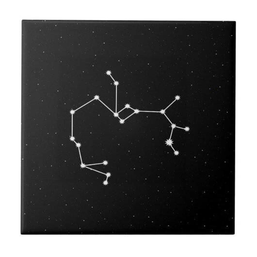 Sagittarius Zodiac Constellation Modern Black & Wh Tegeltje (Voorkant)