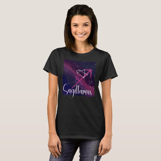 Sagittarius Zodiac Constellation T-shirt (Voorkant volledig)