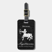  Sagittarius Zodiac Custom  Astrology Black Bagagelabel (Voorkant verticaal)