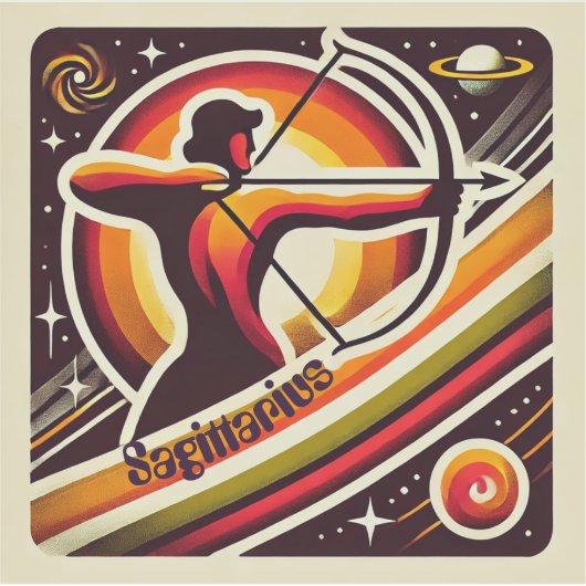 Sagittarius Zodiac Custom-Cut Vinyl Sticker (Voorkant)