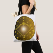 Sagittarius Zodiac Emblem Minimal Celestial Symbol Tote Bag (Dichtbij)