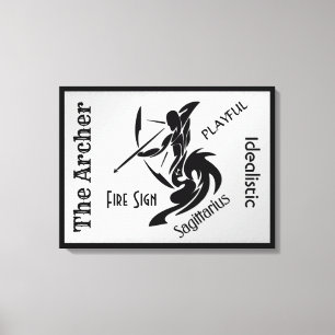 Sagittarius Zodiac Framed Canvas Afdruk