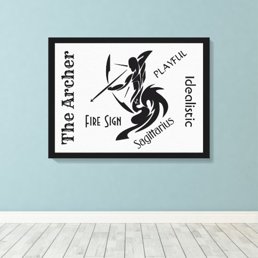 Sagittarius Zodiac Framed Canvas Afdruk (Insitu (Houten vloer))