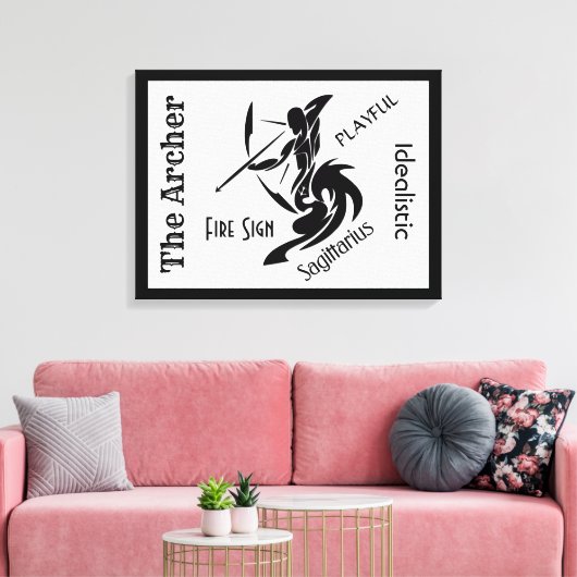 Sagittarius Zodiac Framed Canvas Afdruk (Insitu (Woonkamer))