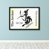 Sagittarius Zodiac Framed Green Canvas Afdruk (Insitu (Houten vloer))