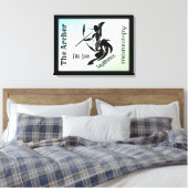 Sagittarius Zodiac Framed Green Canvas Afdruk (Insitu (Slaapkamer))