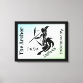 Sagittarius Zodiac Framed Green Canvas Afdruk (Voorkant)