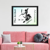 Sagittarius Zodiac Framed Green Canvas Afdruk (Insitu (Woonkamer))