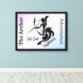 Sagittarius Zodiac Framed pasteien Hues Canvas Afdruk (Insitu (Houten vloer))