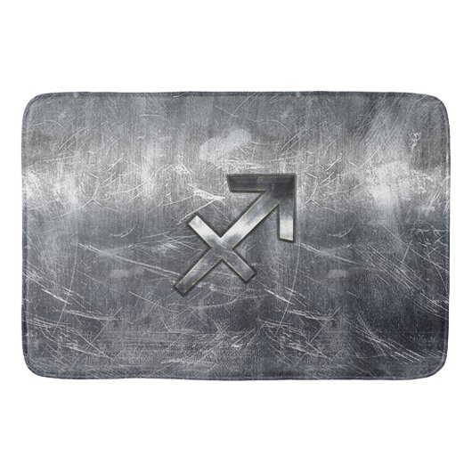 Sagittarius Zodiac Grunge Distress Steel Style Badmat (Voorkant)