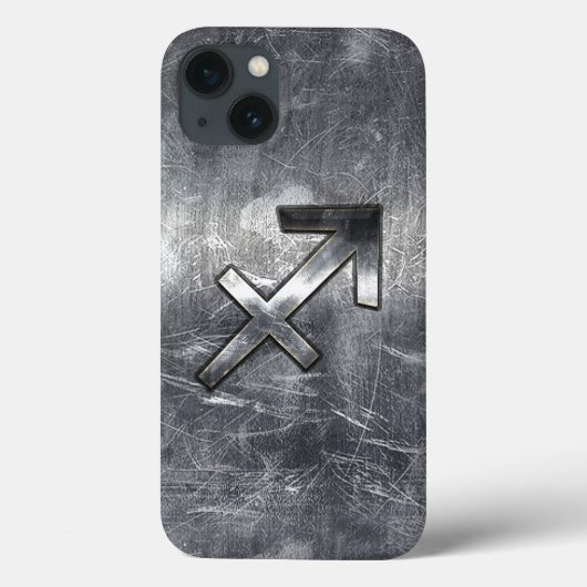 Sagittarius Zodiac Grunge Distress Steel Style Case-Mate iPhone Case (Achterkant)