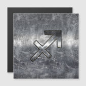 Sagittarius Zodiac Grunge Distressed Steel Style (Voorkant / Achterkant)