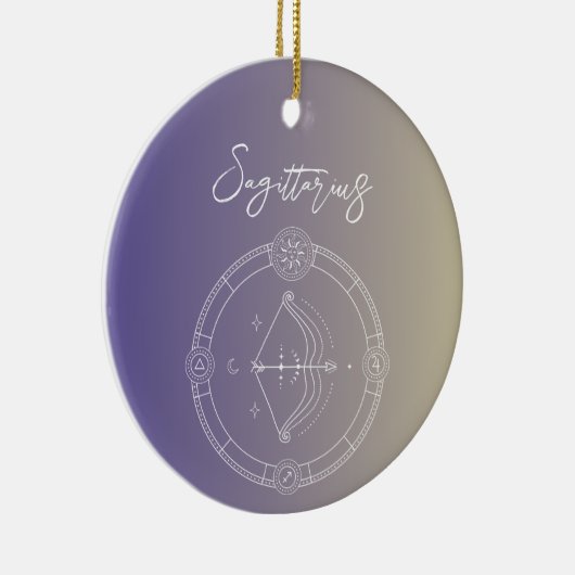 Sagittarius zodiac horoscoop sterbordgradiënt keramisch ornament (Rechts)