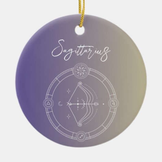 Sagittarius zodiac horoscoop sterbordgradiënt keramisch ornament (Voorkant)
