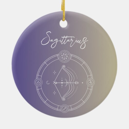 Sagittarius zodiac horoscoop sterbordgradiënt keramisch ornament (Achterkant)