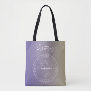 Sagittarius zodiac horoscoop sterbordgradiënt tote bag