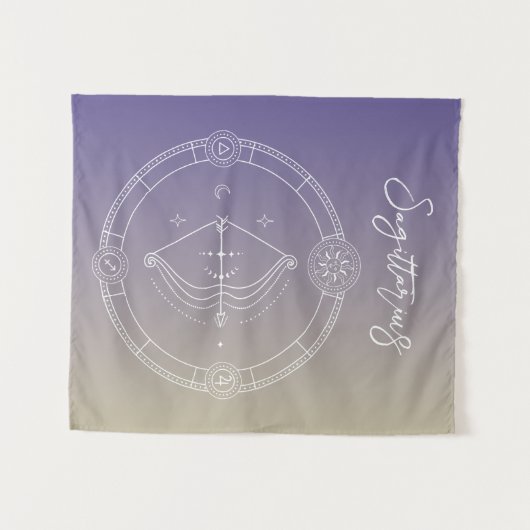 Sagittarius zodiac horoscoop sterbordgradiënt wandkleed (Voorkant (horizontaal))
