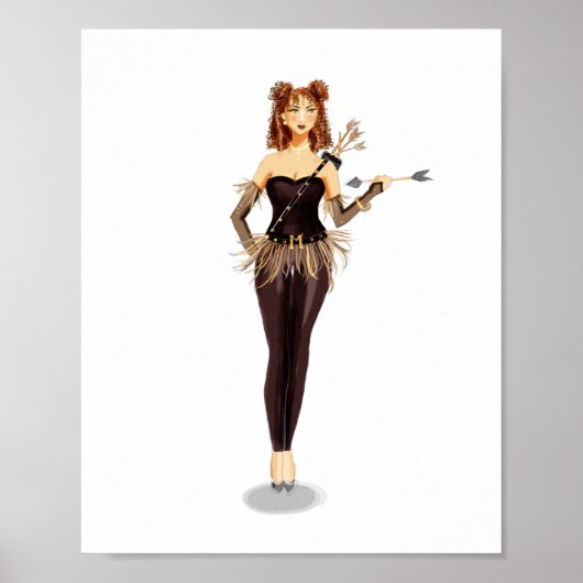 Sagittarius Zodiac Illustration – Hand Drawn Poster (Voorkant)