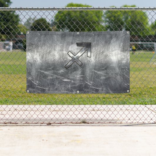 Sagittarius Zodiac in Grunge Distress Steel look Spandoek (Insitu)