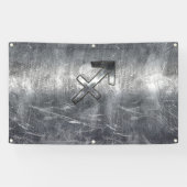 Sagittarius Zodiac in Grunge Distress Steel look Spandoek (Horizontaal)