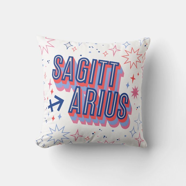 Sagittarius Zodiac Kussen (Voorkant)