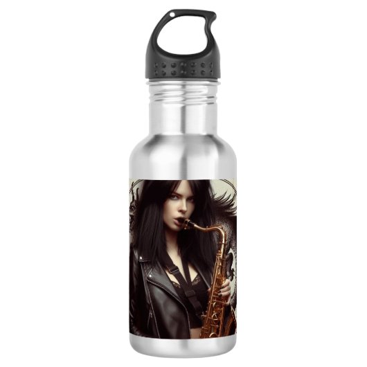 Sagittarius Zodiac Musician Saxophone Waterfles (Voorkant)