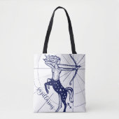 Sagittarius Zodiac Navy Gold Monochrome Tas (Voorkant)