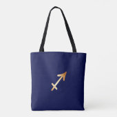 Sagittarius Zodiac Navy Gold Monochrome Tas (Achterkant)